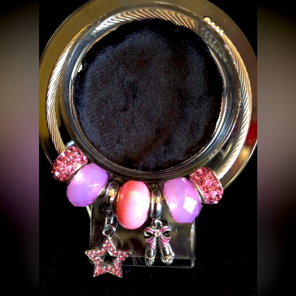 Pink Ballet Charm Bracelet